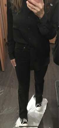 Джинсы черные  с разрезом Zara Straight 34 размер