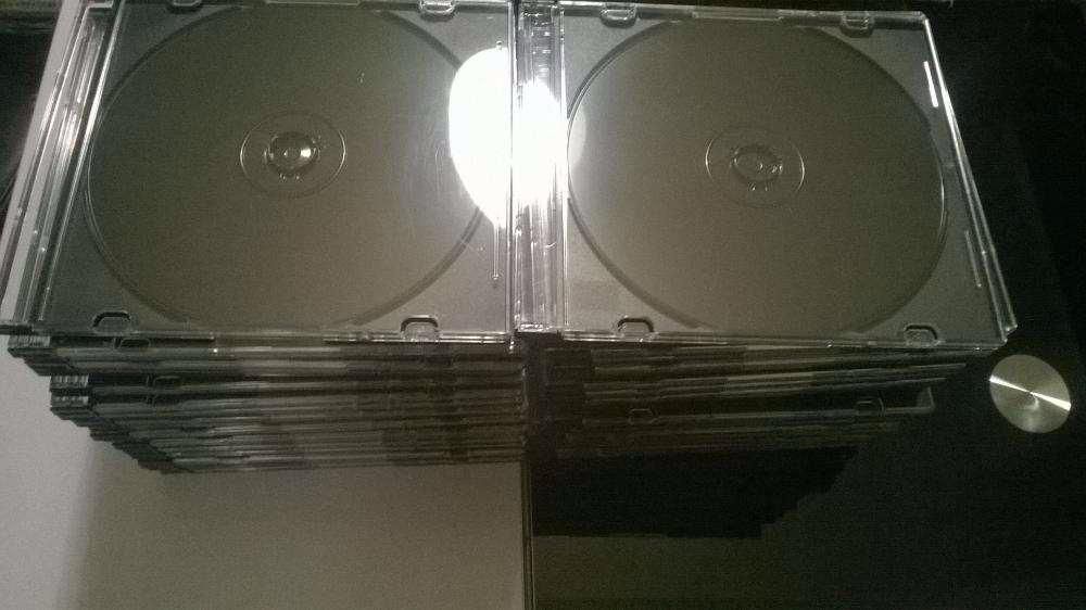 90 caixas de cds/dvds slim (novas)