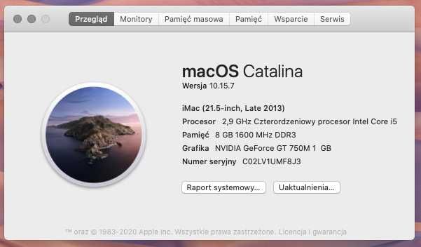 iMac 21,5", 2013, 1TB, i5 2,9 GHz, 8 GB RAM, GeForce GT 750M, Gdańsk