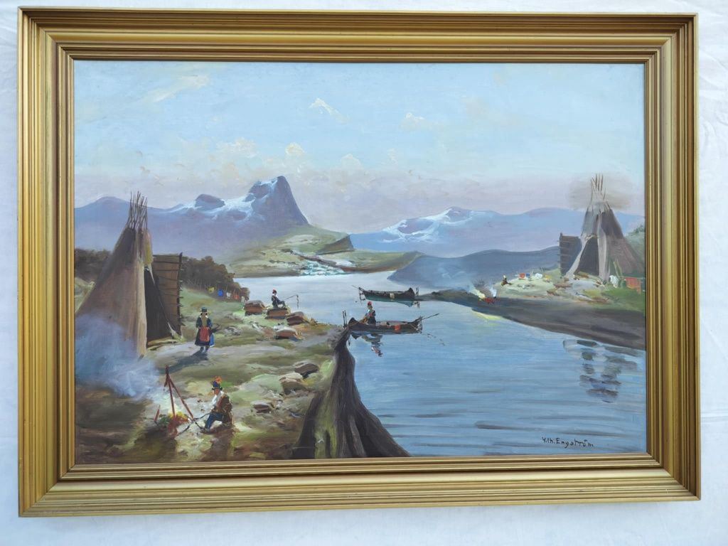 Stary obraz na płótnie Vilhelm Oskar Engström (1830- 1877)