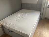 Łóżko tapicerowane rama i materac 140x200 cm ze schowkiem Gaj