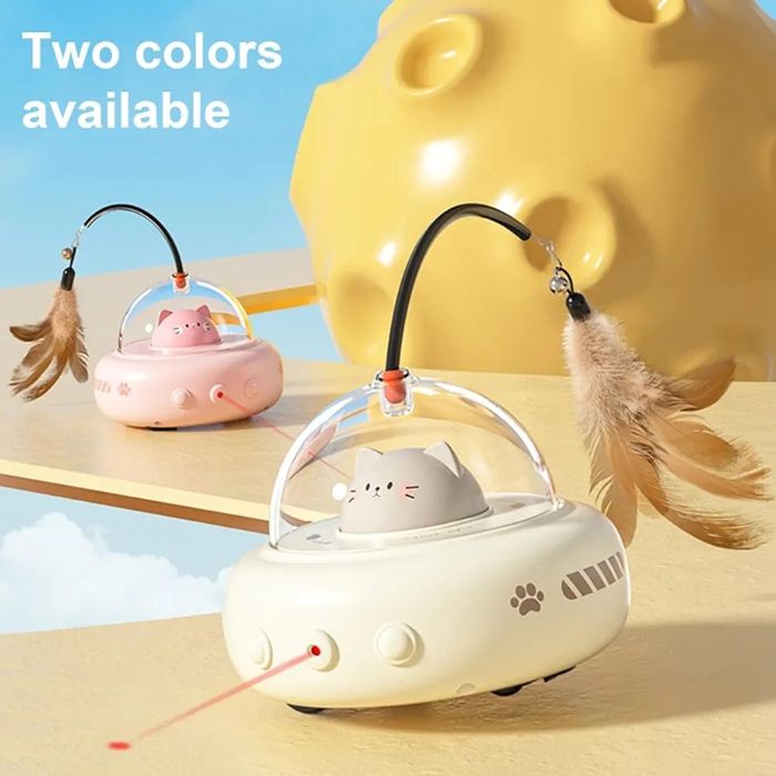 Електрична іграшка для котів, автоматичне обертання з пір’ям