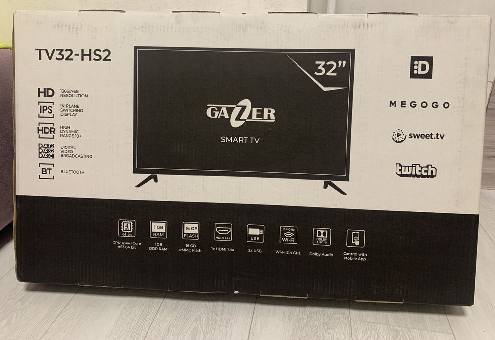 Телевізор Gazer TV32-HS2 новий