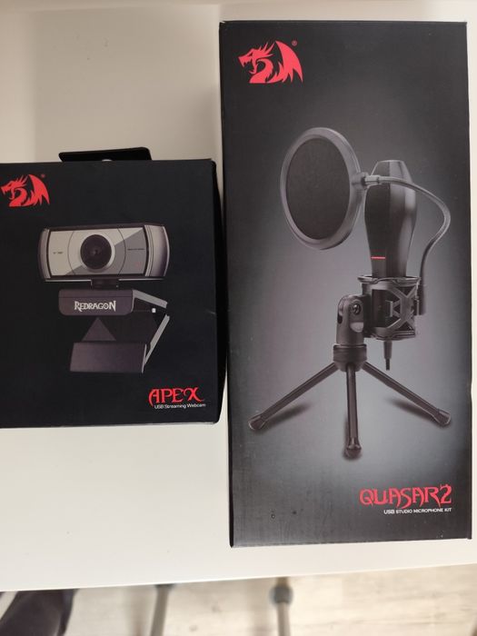 Conjunto de microfone e câmara