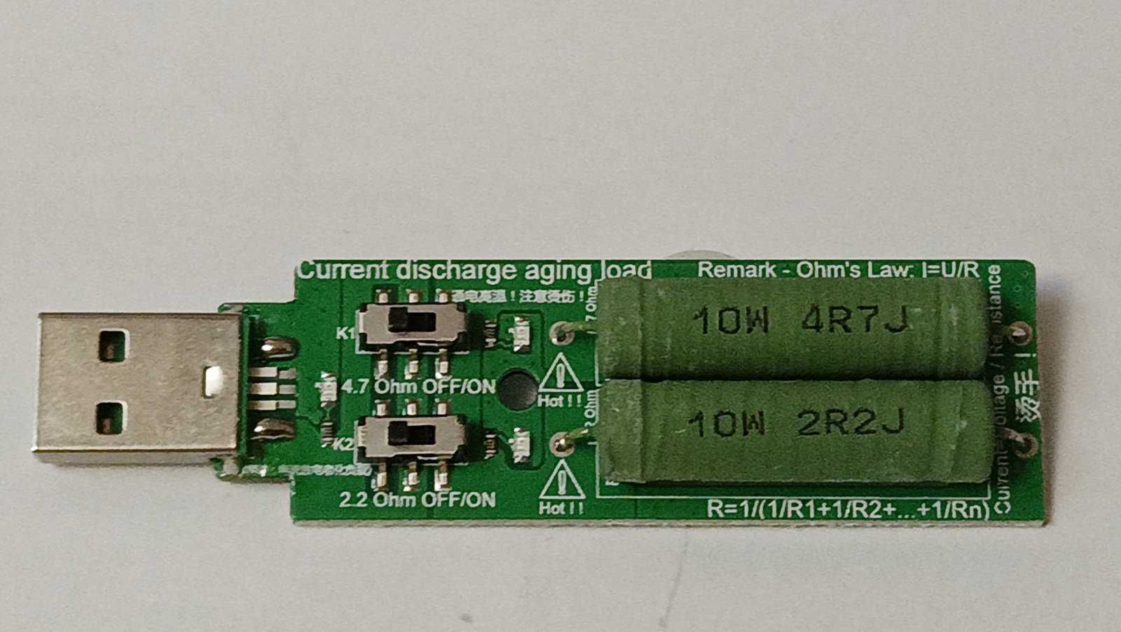 USB нагрузка 1-2-3 ампера, нагрузочный модуль 1A/2A/3А