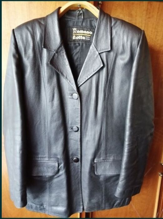 КОЖАНАЯ куртка-жакет, пиджак женский 48 размер