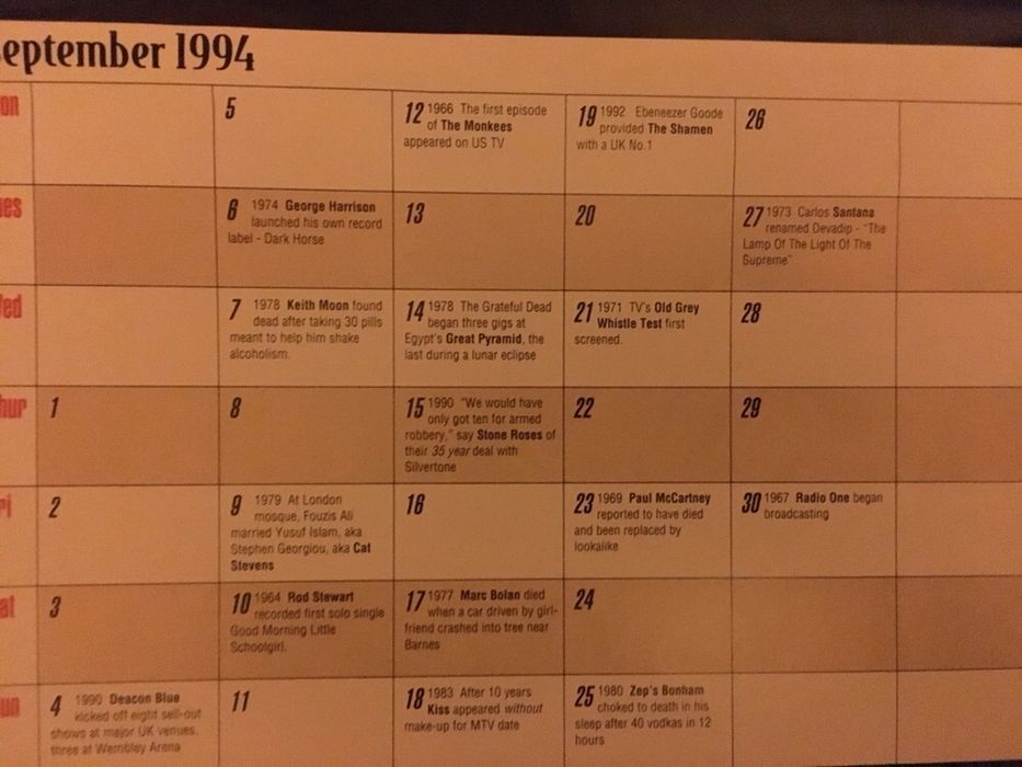 Calendário/ Póster revista Vox 1994