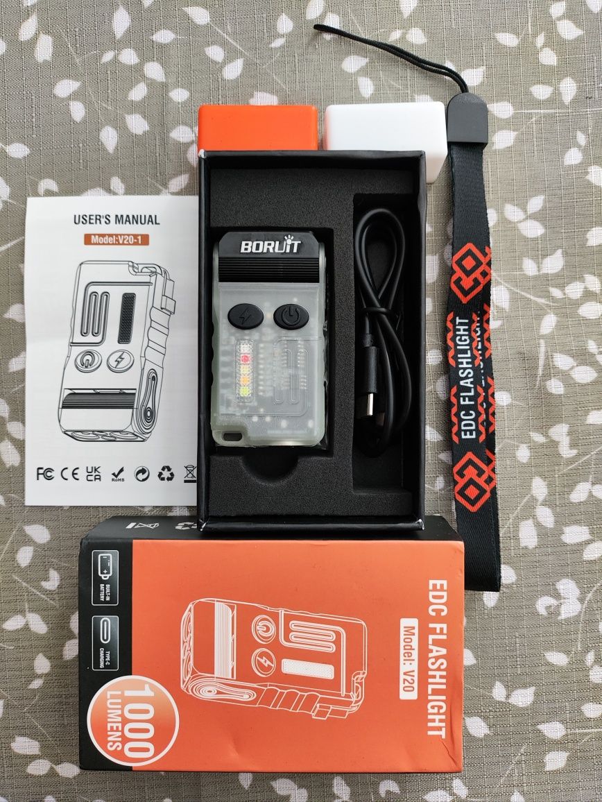 EDC ліхтарик BORUiT V20-1 UV 1шт