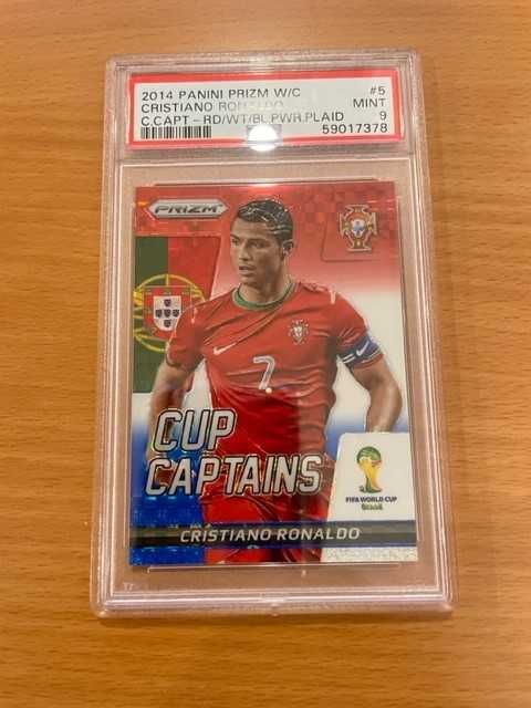 Cristiano Ronaldo 2014 Prizm Cup Captains PSA 9