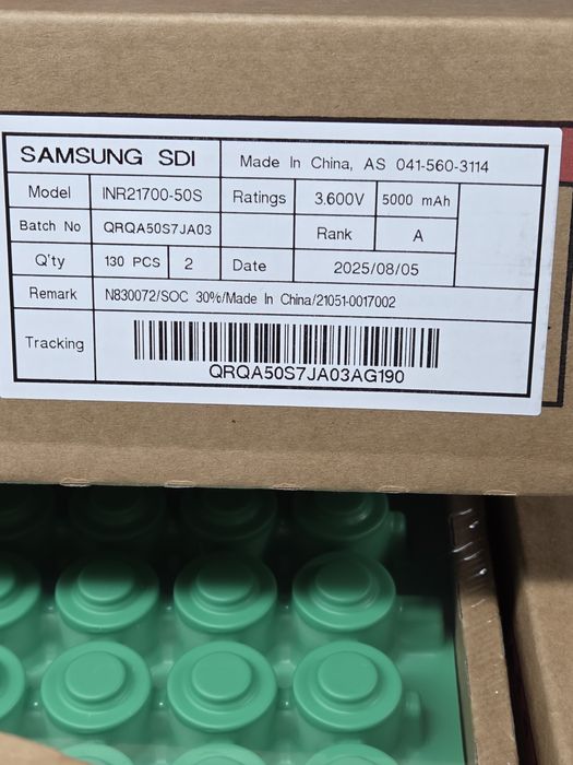 НОВЫЕ 2025 высокотоковые аккум 21700 50s Раб. напряжение 3,00V–4,23V