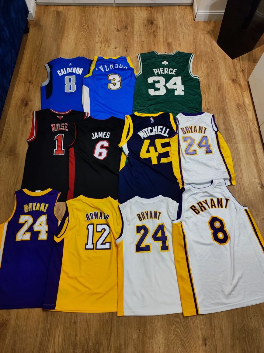 Okazja 11 koszulek NBA Lakers Bryant Iverson Rose Bulls