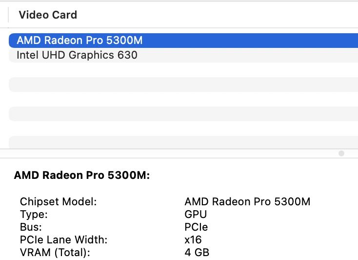 MacBook Pro 16 2019 Intel i9 32GB RAM 2TB SSD Radeon 5300