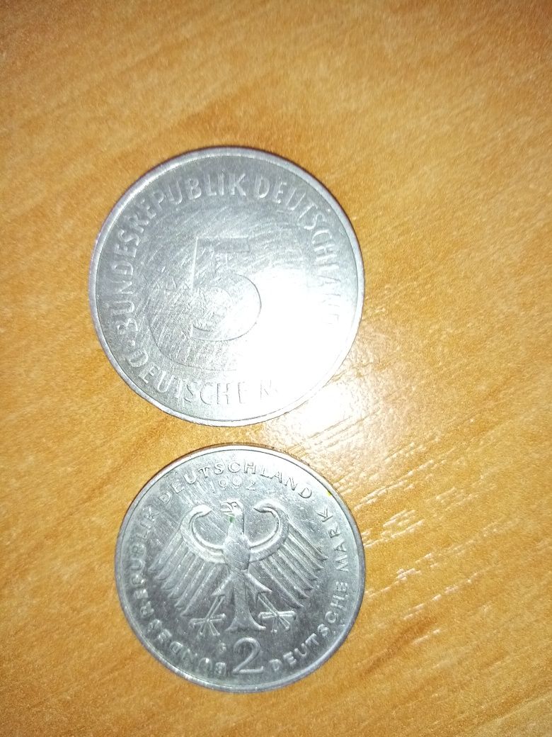 Monety marki niemieckie 2 i 5
