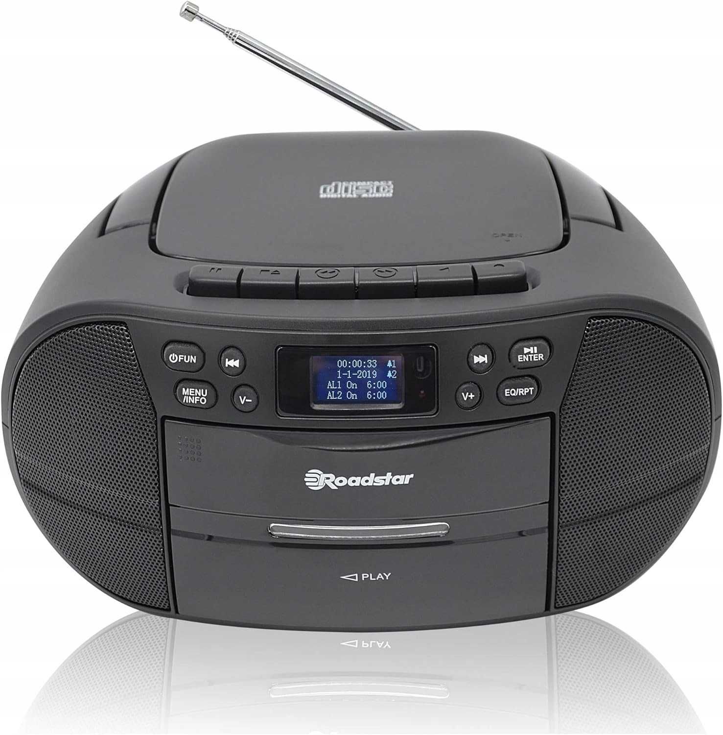 przenośny boombox RADIOODTWARZACZ DAB+ FM CD USB KASETA sprawny super