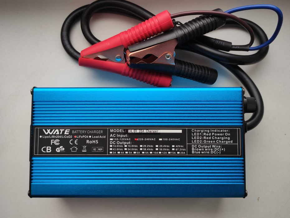 Зарядное WATE 25А, 20А устройство для LiFePo4, Li-ion, зарядка