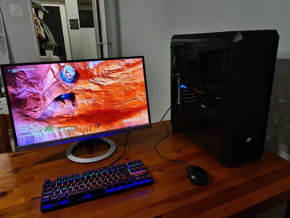 Zestaw Komputerowy I3 10100F RX470, 16GB RAM Monitor Klawiatura Myszka