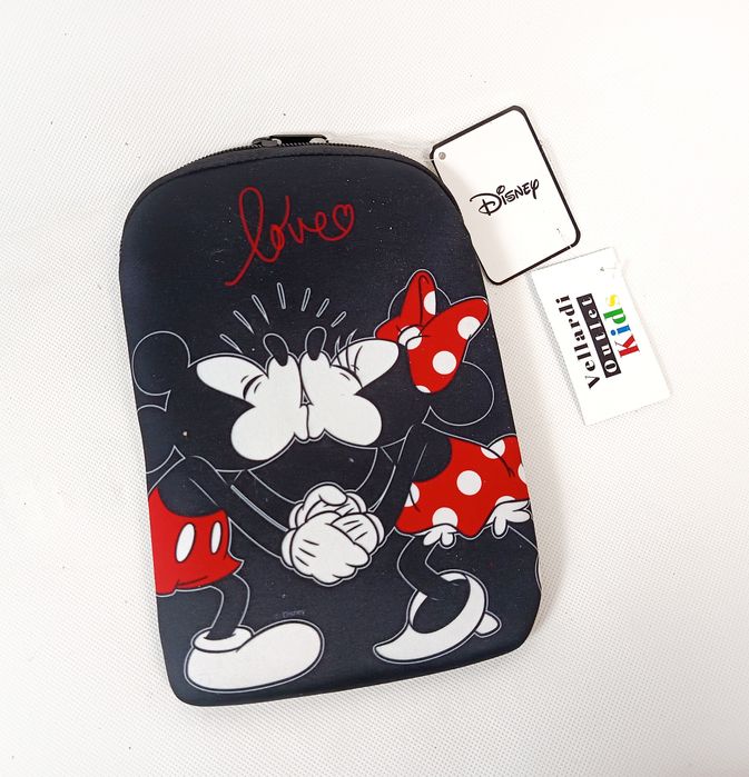 Disney Marvel Etui Pokrowiec Czarny Mickey Minnie Love Nowy 18x23 cm