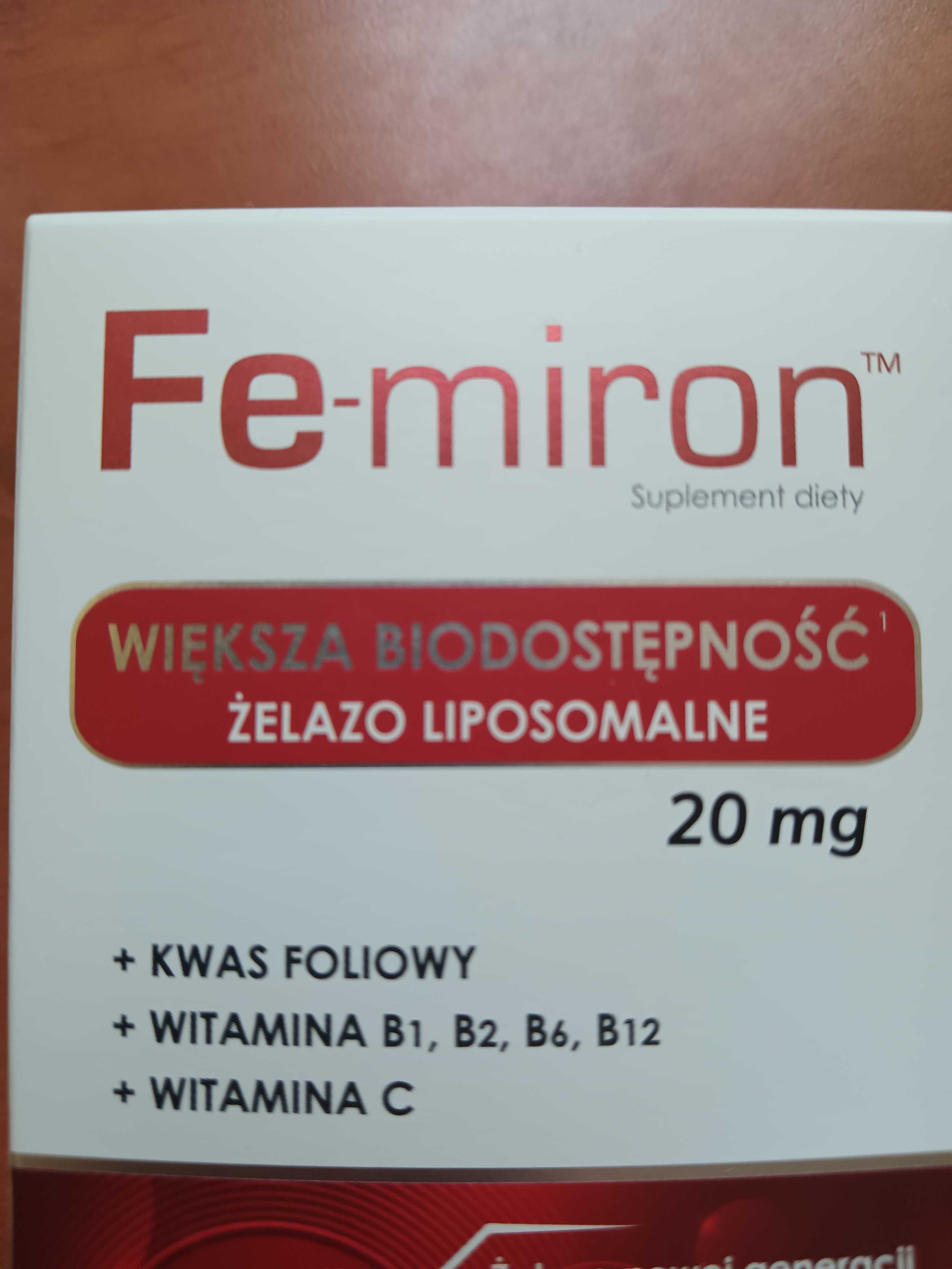 Fe-miron wegańskie kaps liposomalne żelazo o większej biodostępności.