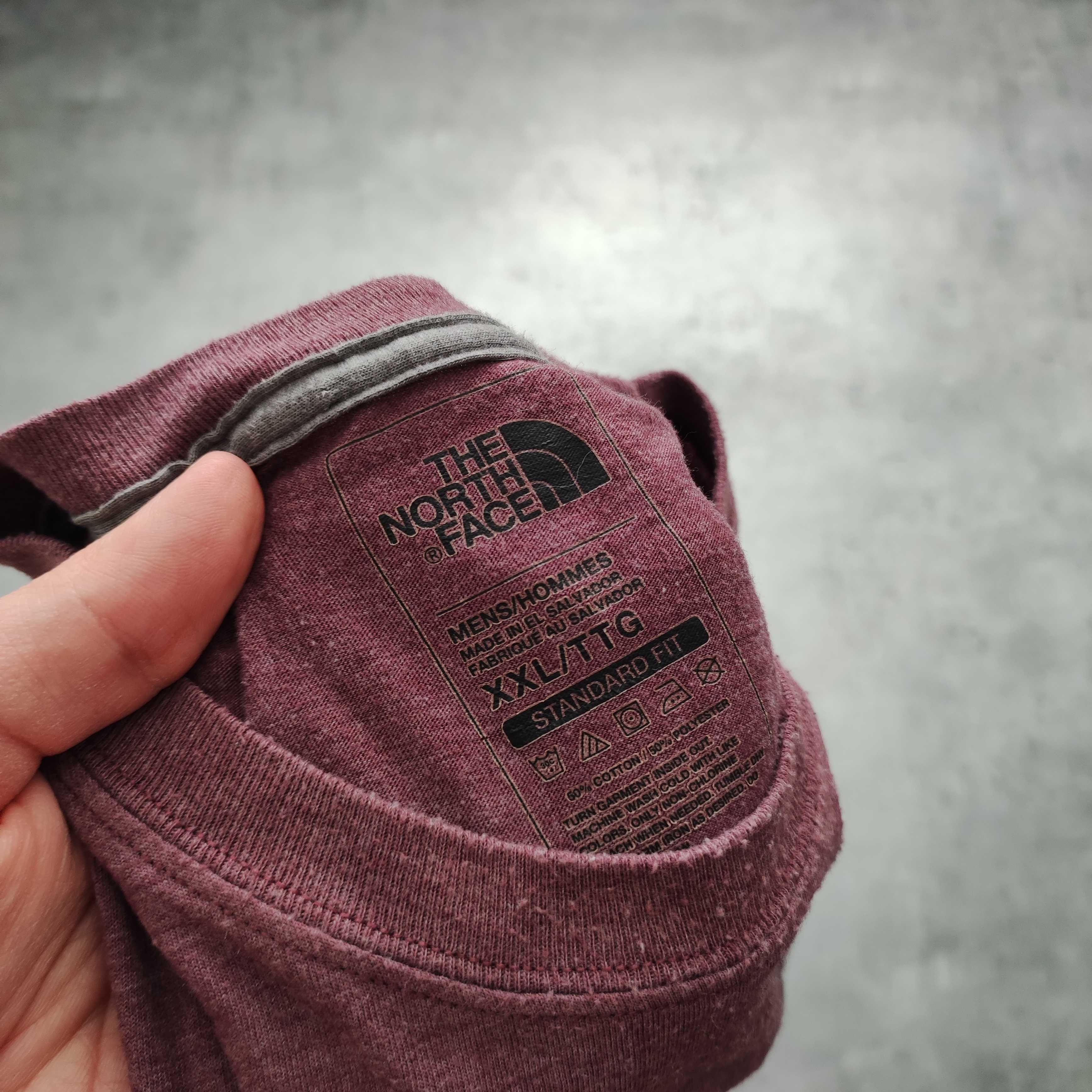 MĘSKA Koszulka Casual Codzienna TNF The North Face Fiolet Duże Logo