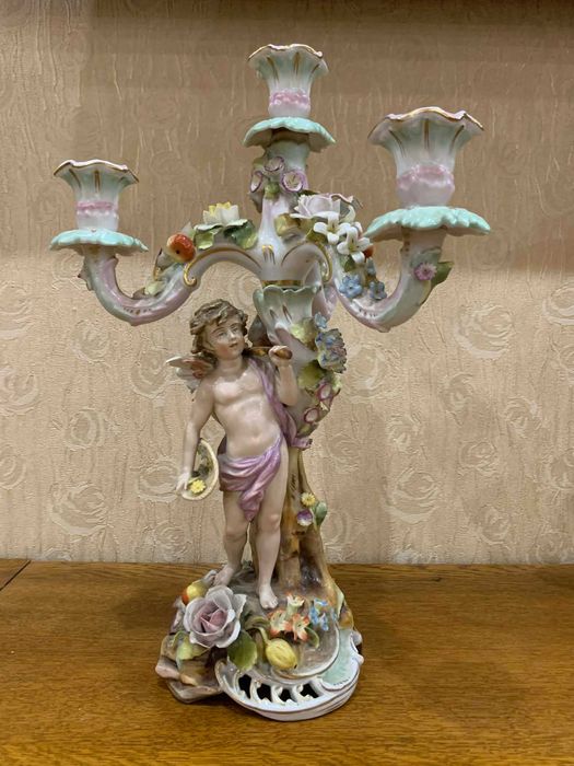 Рідкісна пара від Sitzendorf, старовинний канделябр SCHIERHOLZ