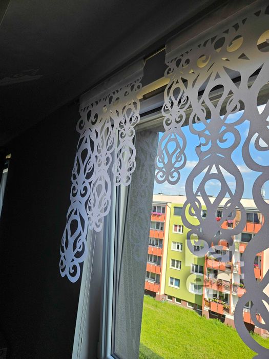 Firana panele ekranowe 60x100 cm żakardowe 2 sztuki na okno białe