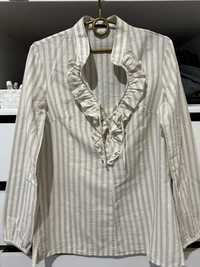 Сорочка блузка sisley лен S(36)