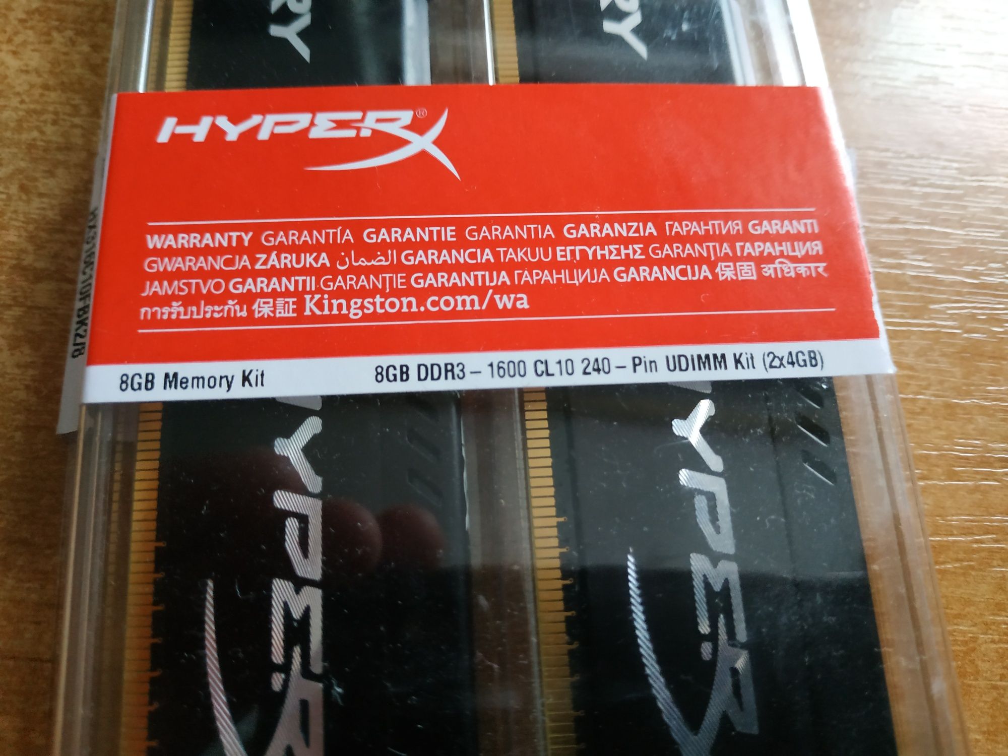 Оперативка Hyper Fury Black DDR3 1600mhz 8Gb 2x4