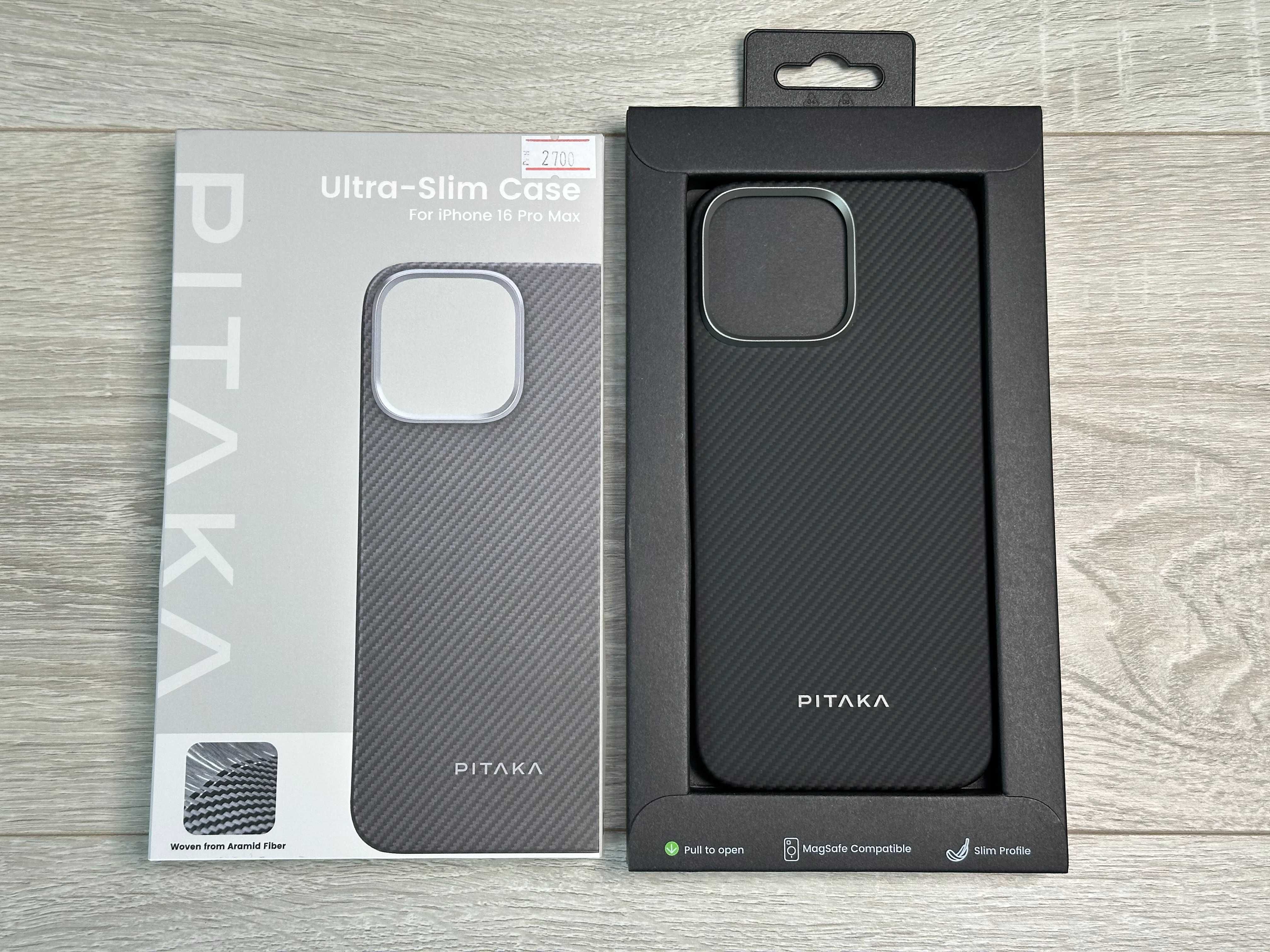 Чохол Pitaka Black/Grey Ultra-Slim iPhone 16 Pro Max карбон оригінал