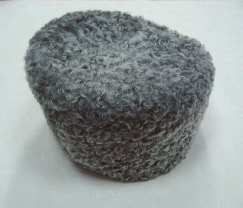 Папаха женская из натурального серого каракуля-смушки винтаж новая 58