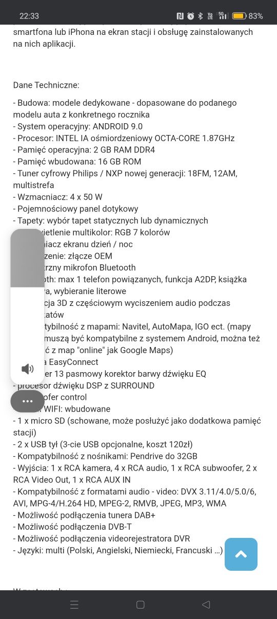 Radio GMS 9981 NAVIX ANDROID 9.0 do Skody octavia 3