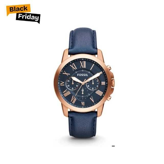 Fossil FS4835 Grant. Синій циферблат, Хронограф, 44 мм. Розпродаж!