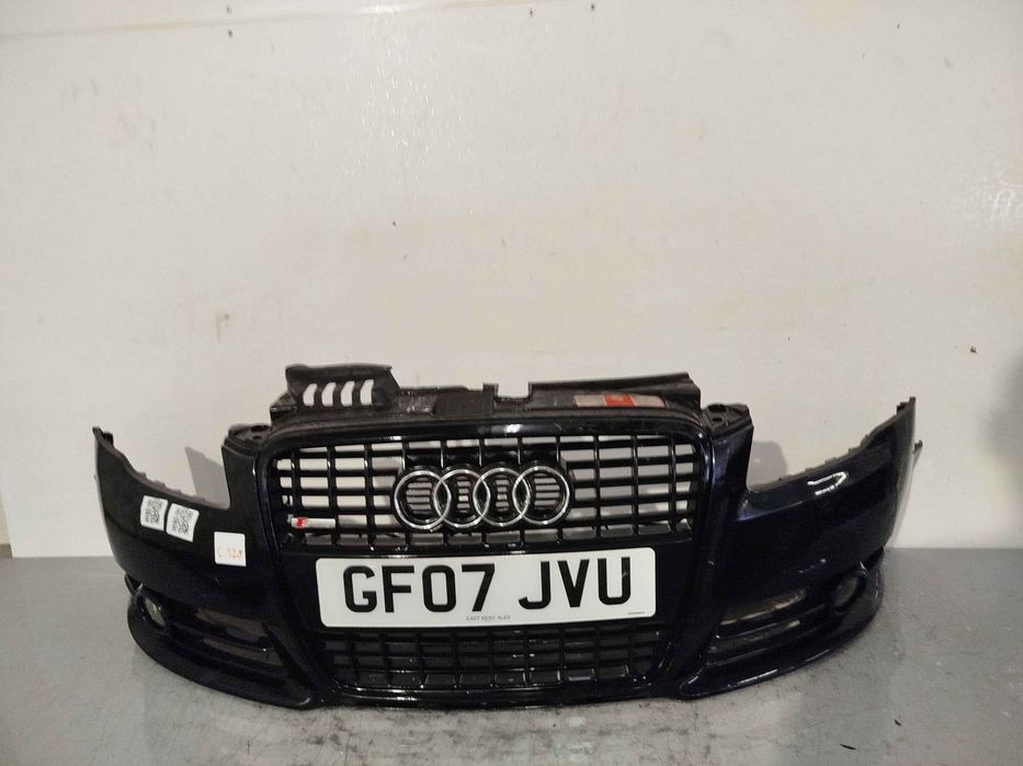 ^ ZDERZAK PRZÓD PRZEDNI AUDI A4 B7 S LINE LY9B CZARNY HALOGENY