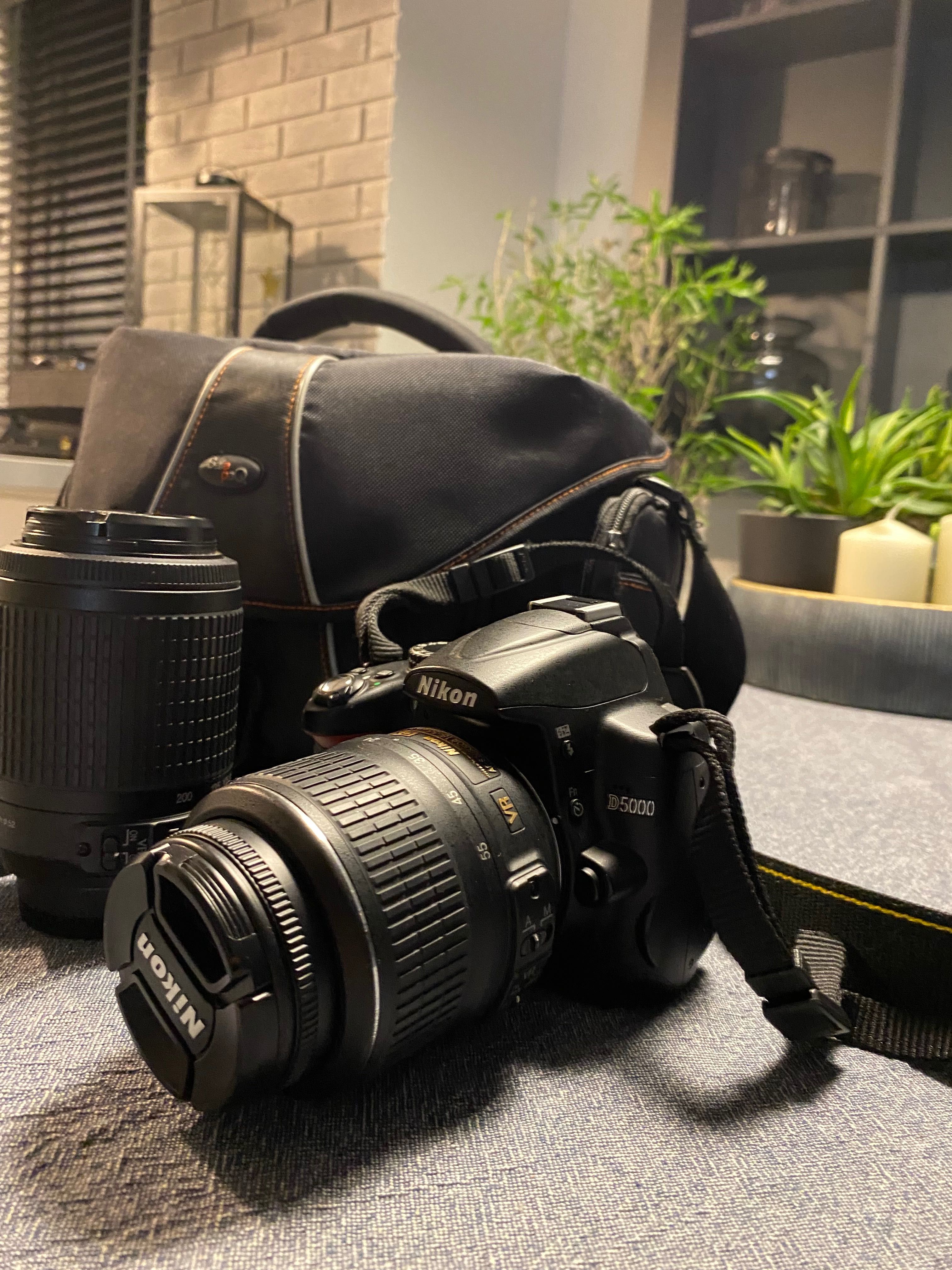 Lustrzanka Nikon D5000 dwa obiektywy