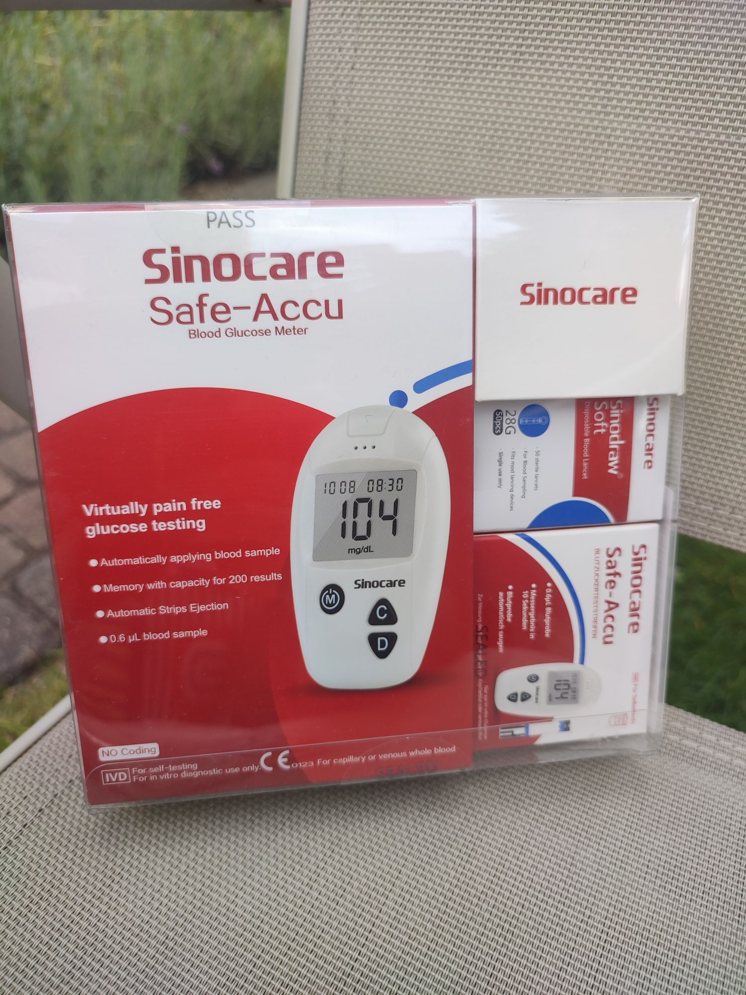 Sinocare safe accu glukometr zestaw z paskami testowymi nowy okazja