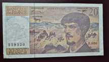 Banknot 20 franków 1997 Francja