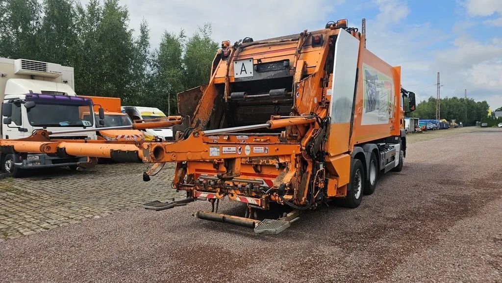 MAN TGS 26.320 EURO 6, FAUN 524 POWERPRESS II brama Kp 7 z DE  Śmieciarka używana do odbiorów odpadow przemysłowych, maly przebieg 26