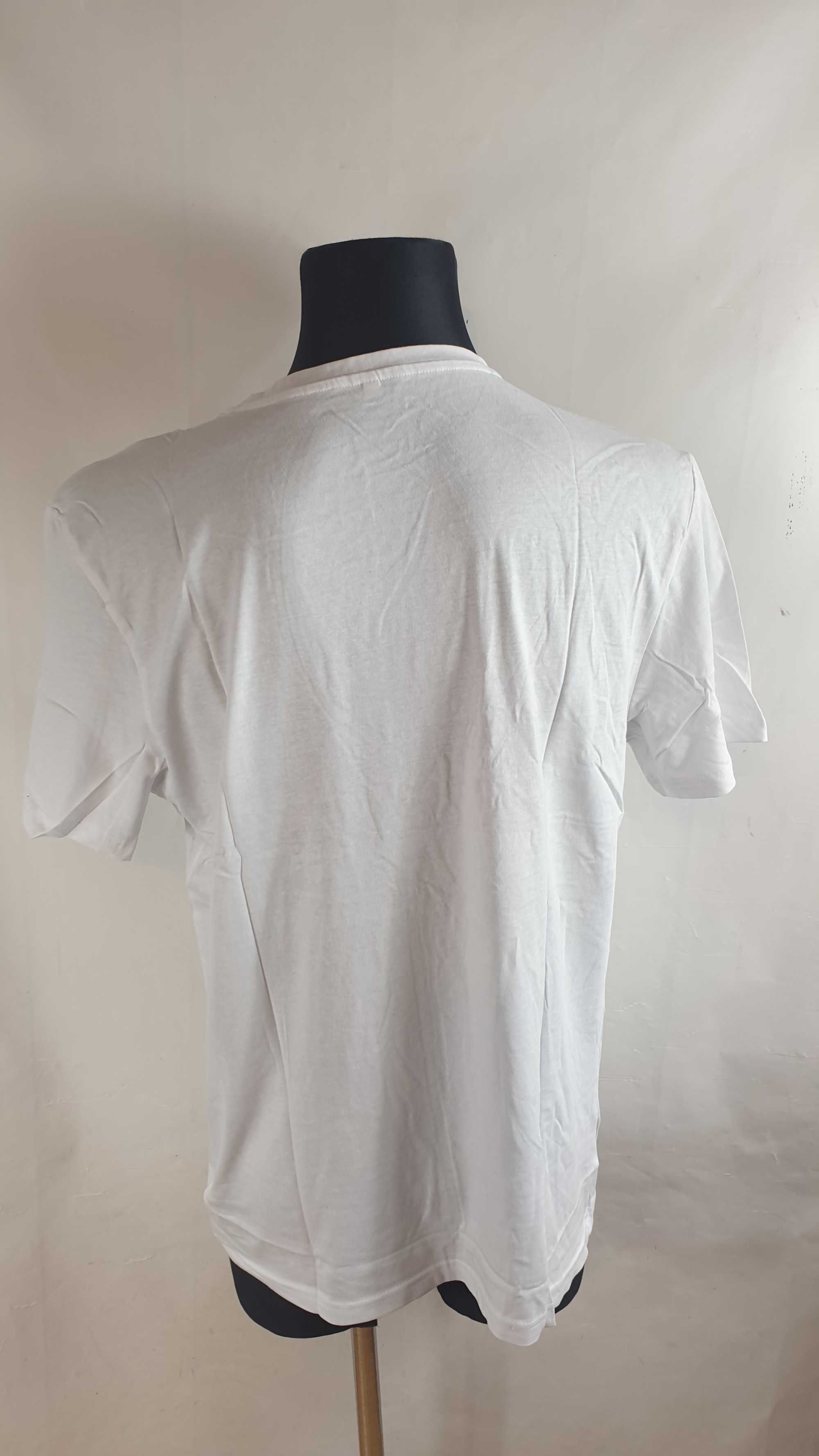 T-shirt męski okrągły dekolt rozmiar M biały  nowy