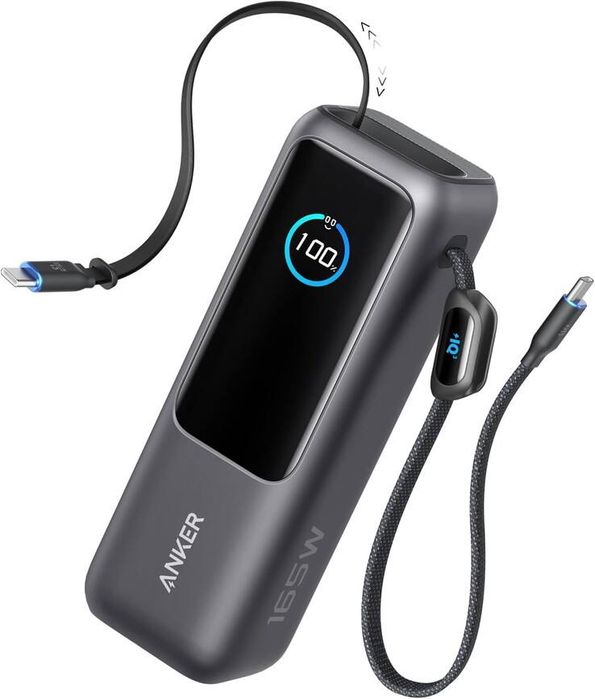 Anker Power Bank (25K, 165W, Built-in and Retractable Cables)
