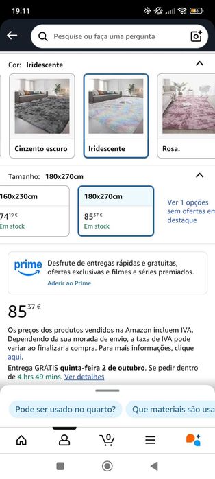 Tapete preto 180cmx270cm