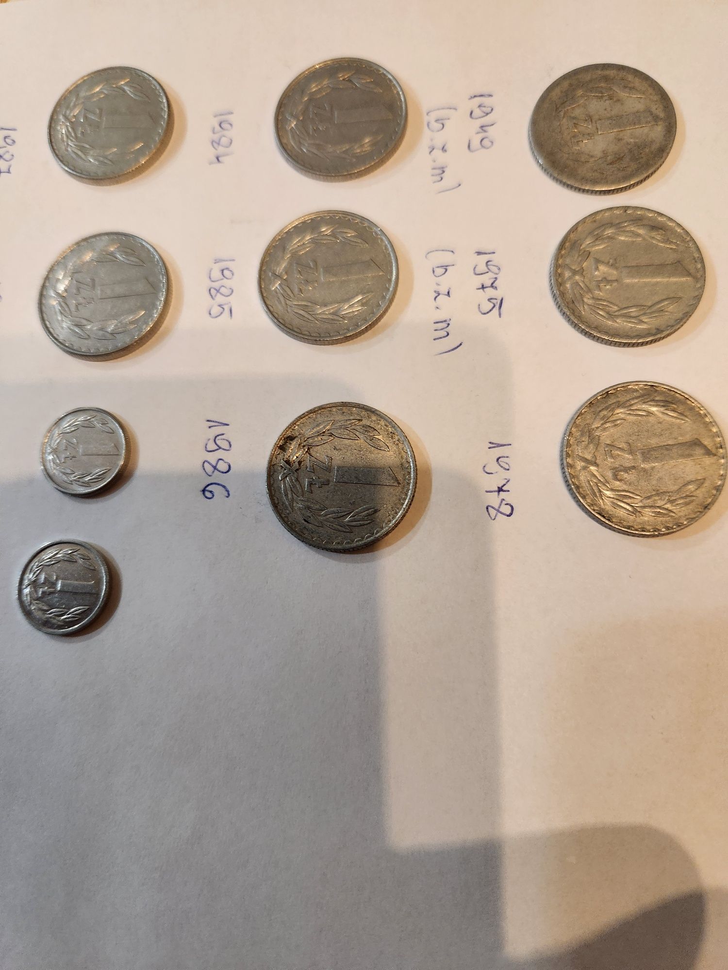 1 zł od 1949 r do 1990 r./ zestaw 10 szt/