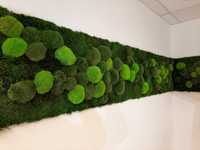 Panele mech chrobotek, poduszkowy, płaski, zielone ściany NA WYMIAR