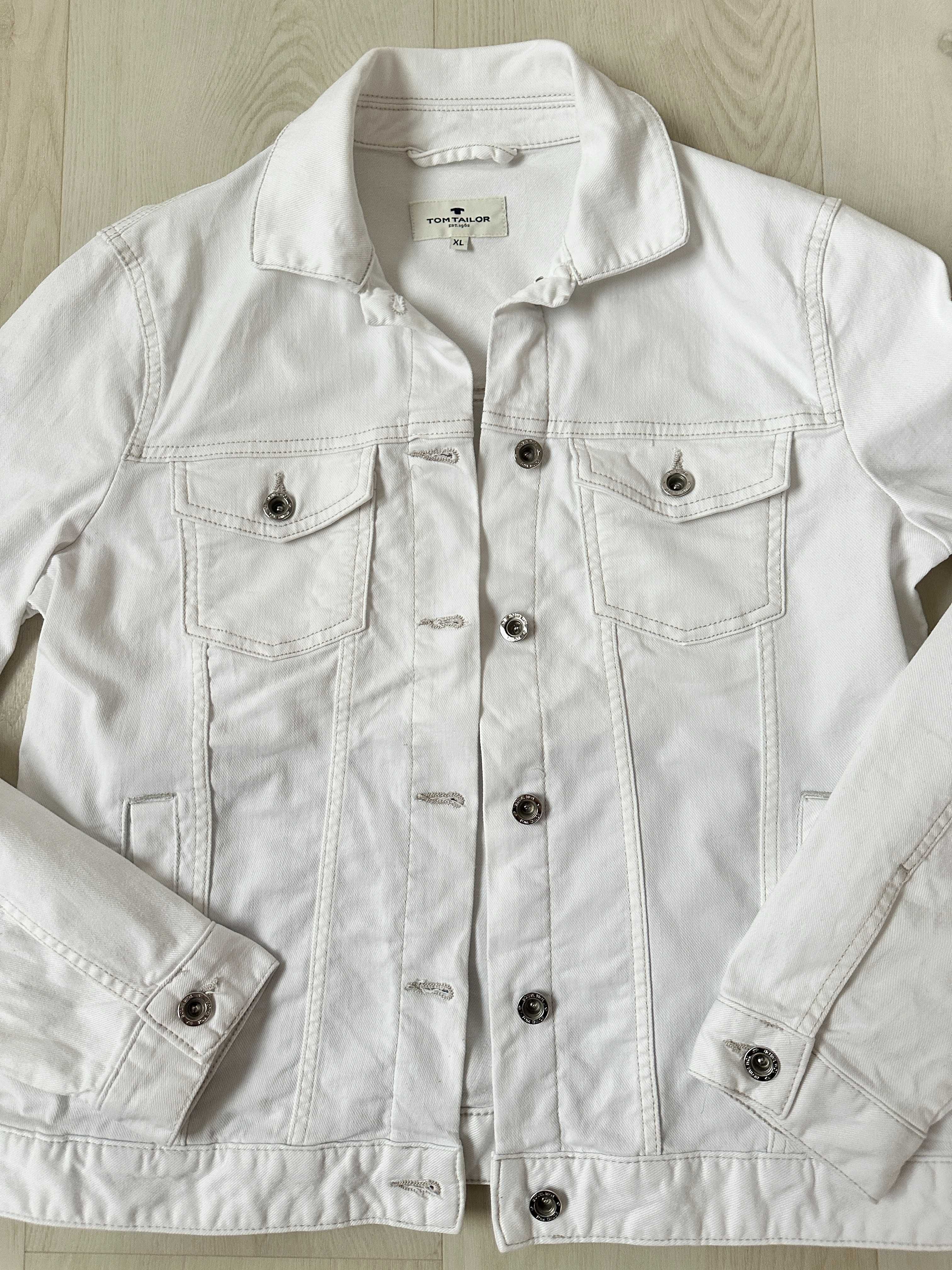 biała kurtka jeans TOM TAILOR XL jak nowa 1x ubrana