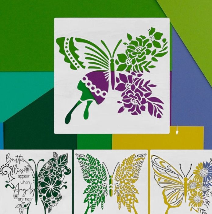 Zestaw 4szt Szablonów,  malarski, DIY, crapbookingu, tynk ozdobny