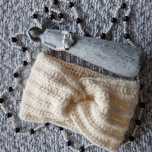 Opaska zimowa handmade kremowa