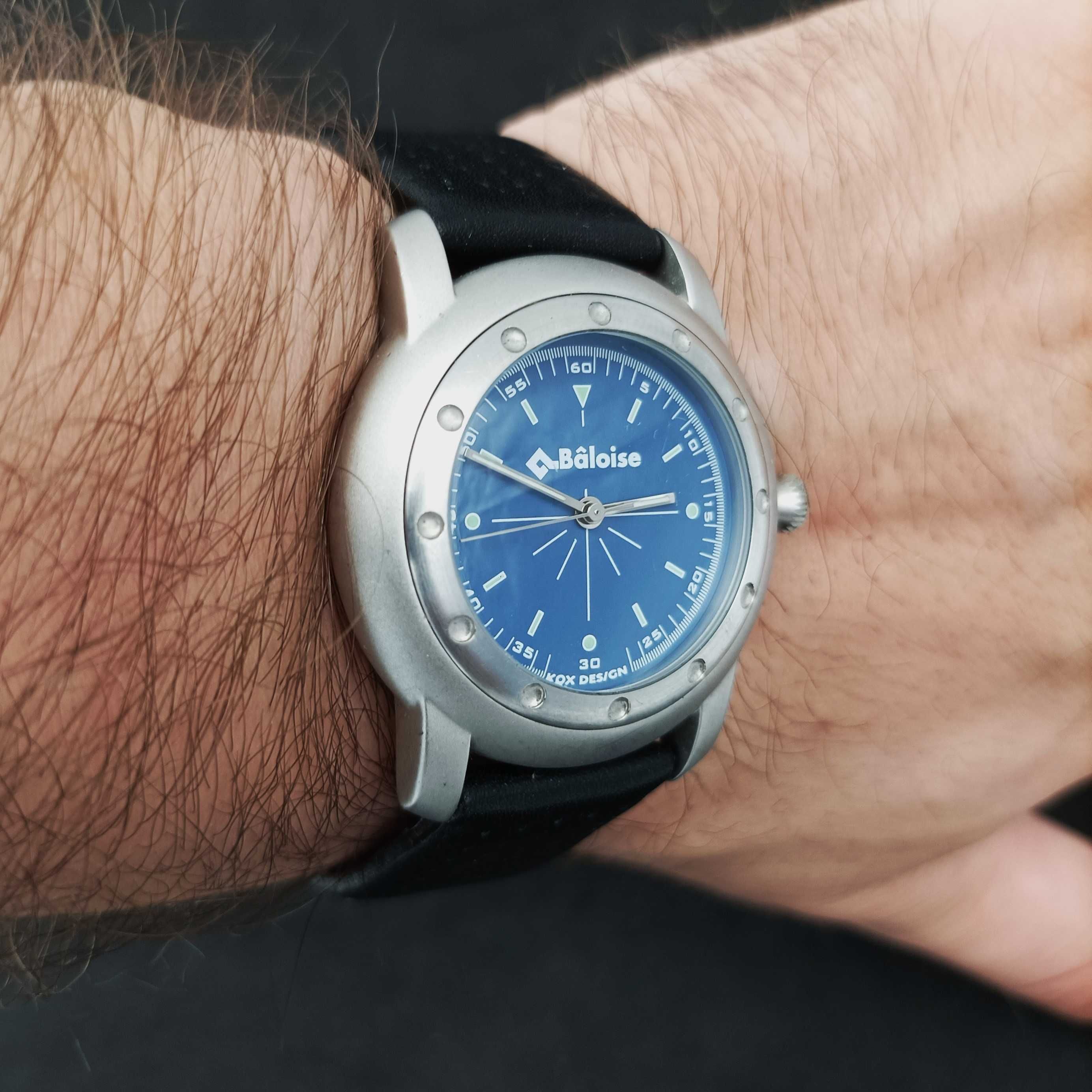 Zegarek męski z niebieską tarczą BALOISE mechanizm Kwarcowy Okazja!