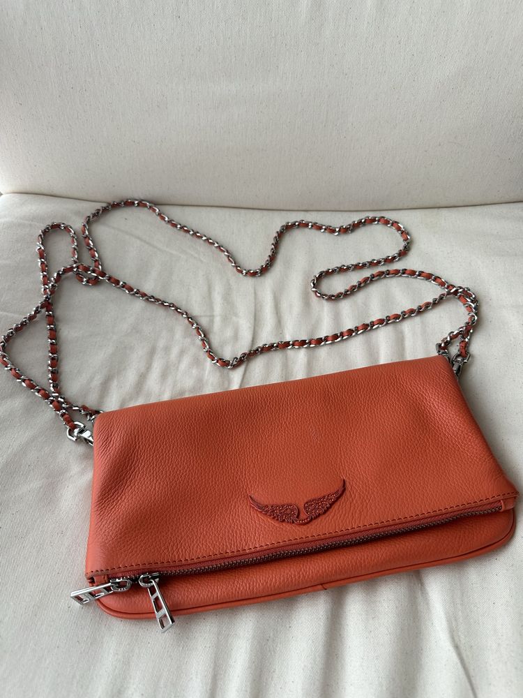 mala gab sac ombro rock laranja zadig & voltaire