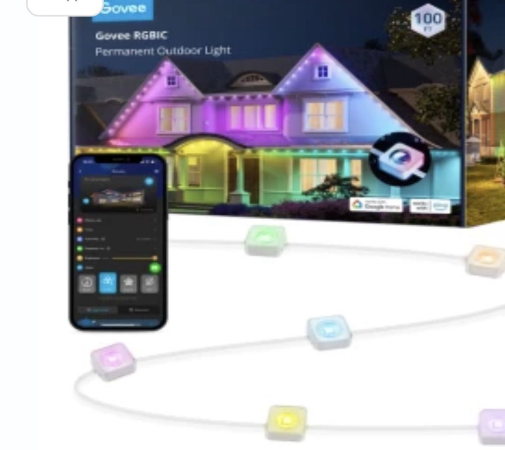 30 метров . Smart LED Govee H705A Permanent Outdoor Lights RGB IP67