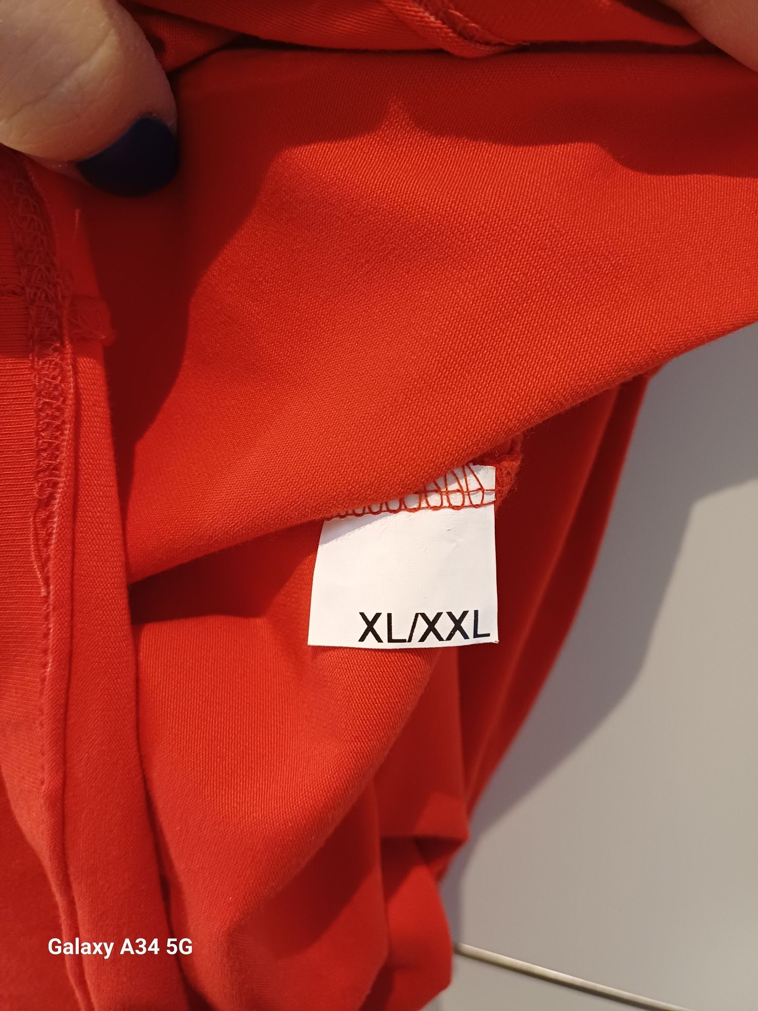 Sukienka ciążowa czerwona krótka elegancka z marszczeniami XL