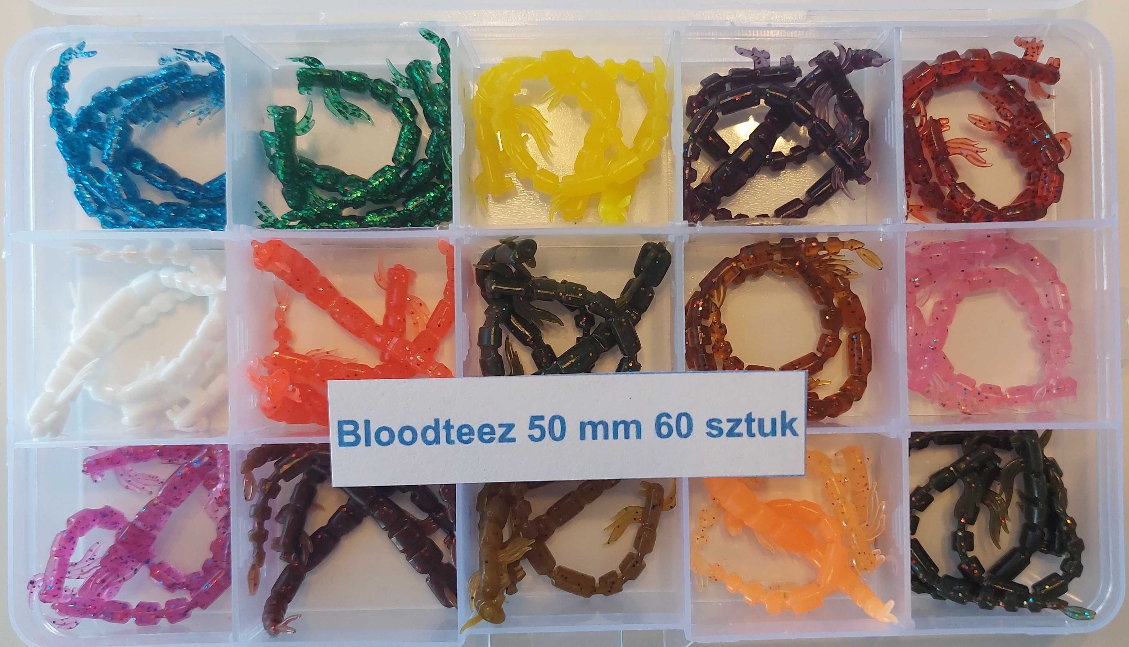 Bloodteez 50 mm 5 cm 0.5 g - 60 sztuk zestaw przynęt #okoń