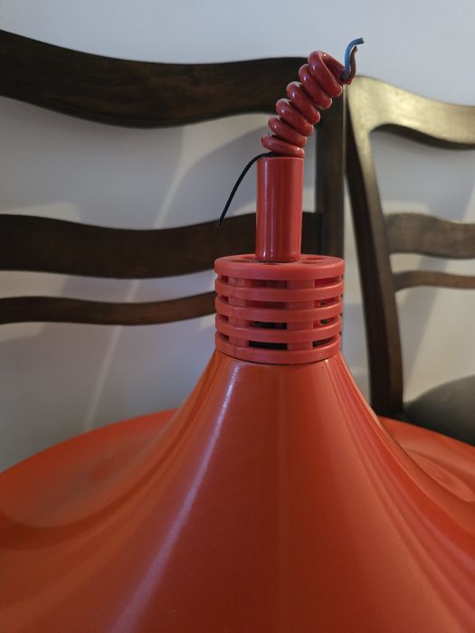 lampa wisząca pomarańczowa czerwona loft Polam 12.Z.415/R niekompletna